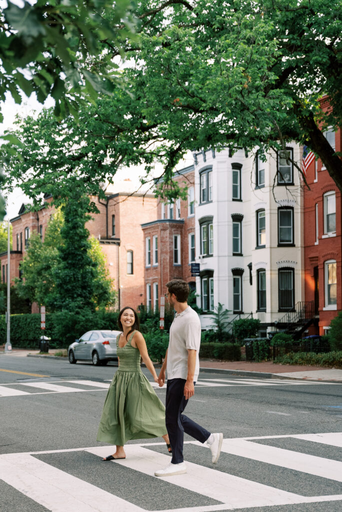 virginia wedding photographers capture dc engagement session in logan circle